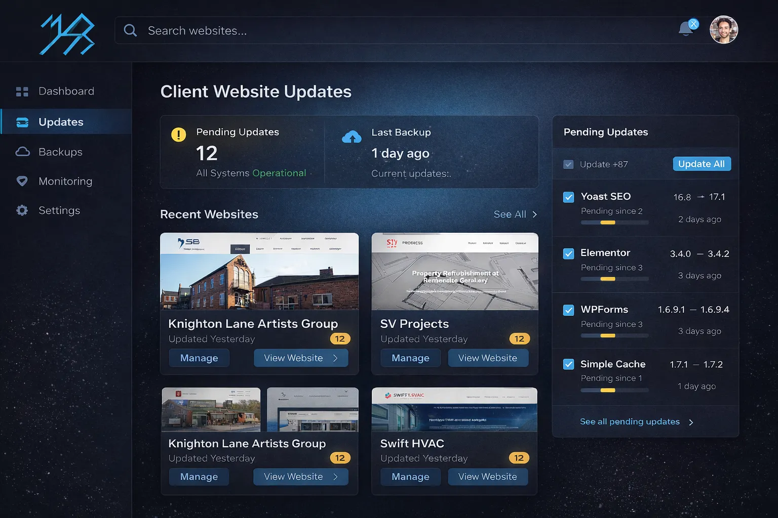 Website maintenance and support service